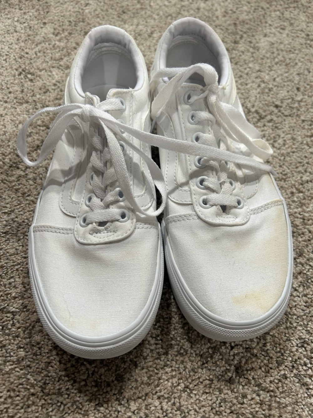 Vans White Low-Top Canvas Athletic Sneakers